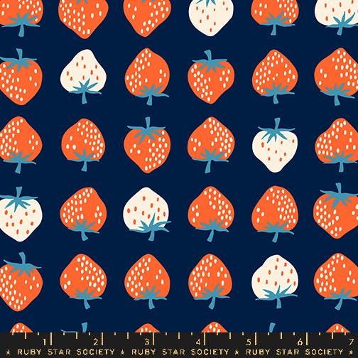 Strawberry Print Navy Blue - Kimberly Kight - Ruby Star Society - RS3084 23