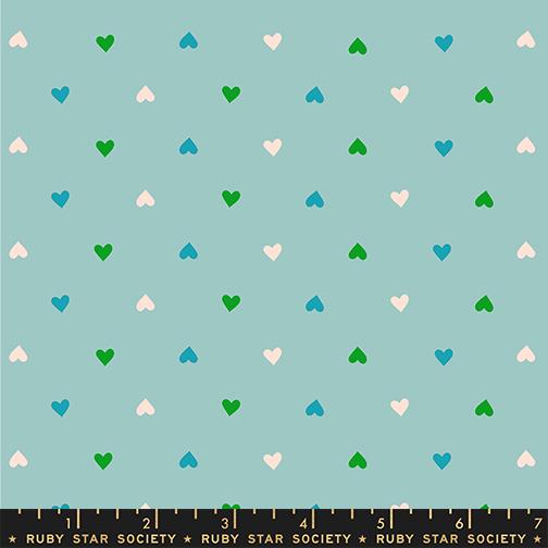 IN STOCK - Best Day Ever Ditsy Hearts Turquoise - Melody Miller - Ruby Star Society - RS0091 20