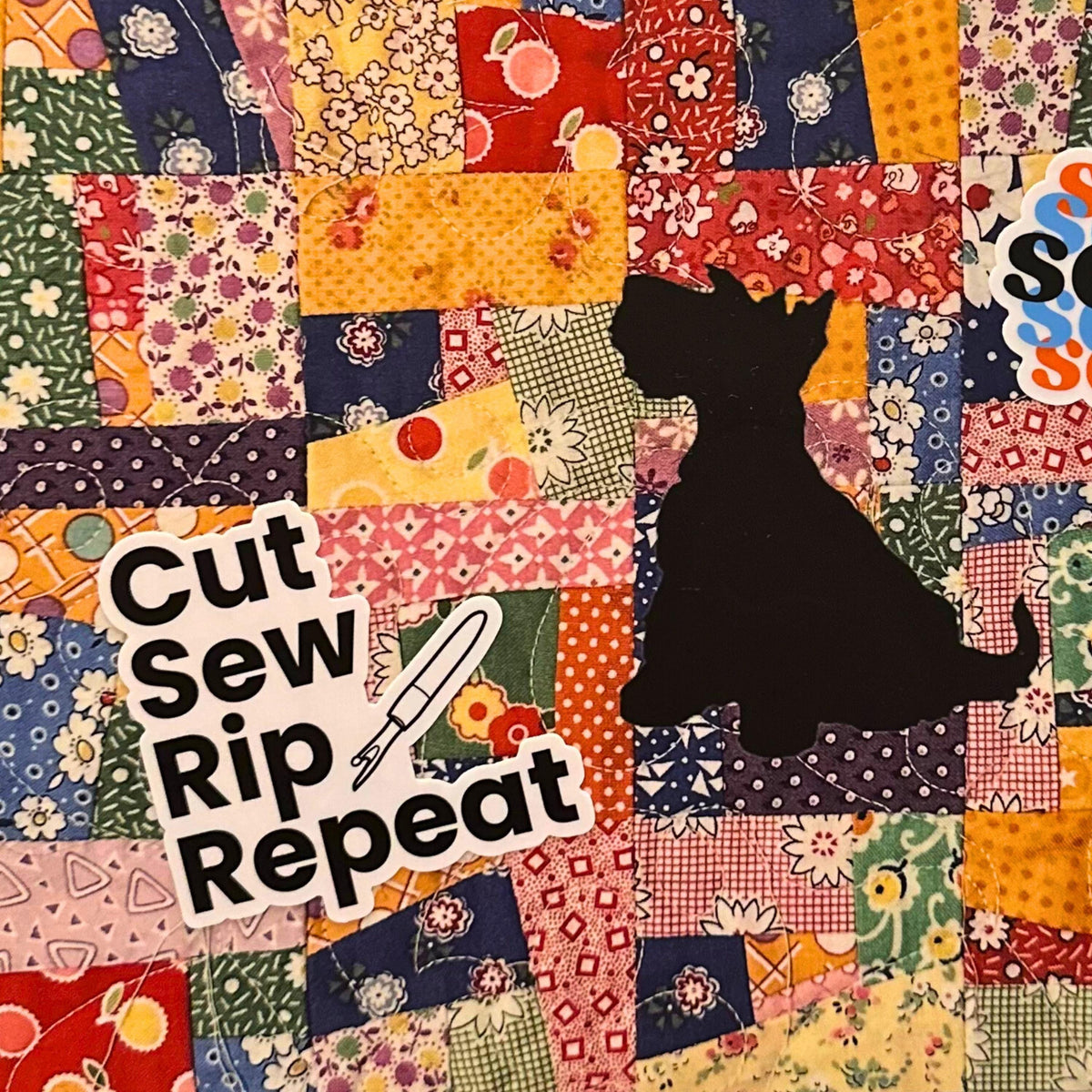 Sticker - Cut Sew Rip Repeat - Original Artwork