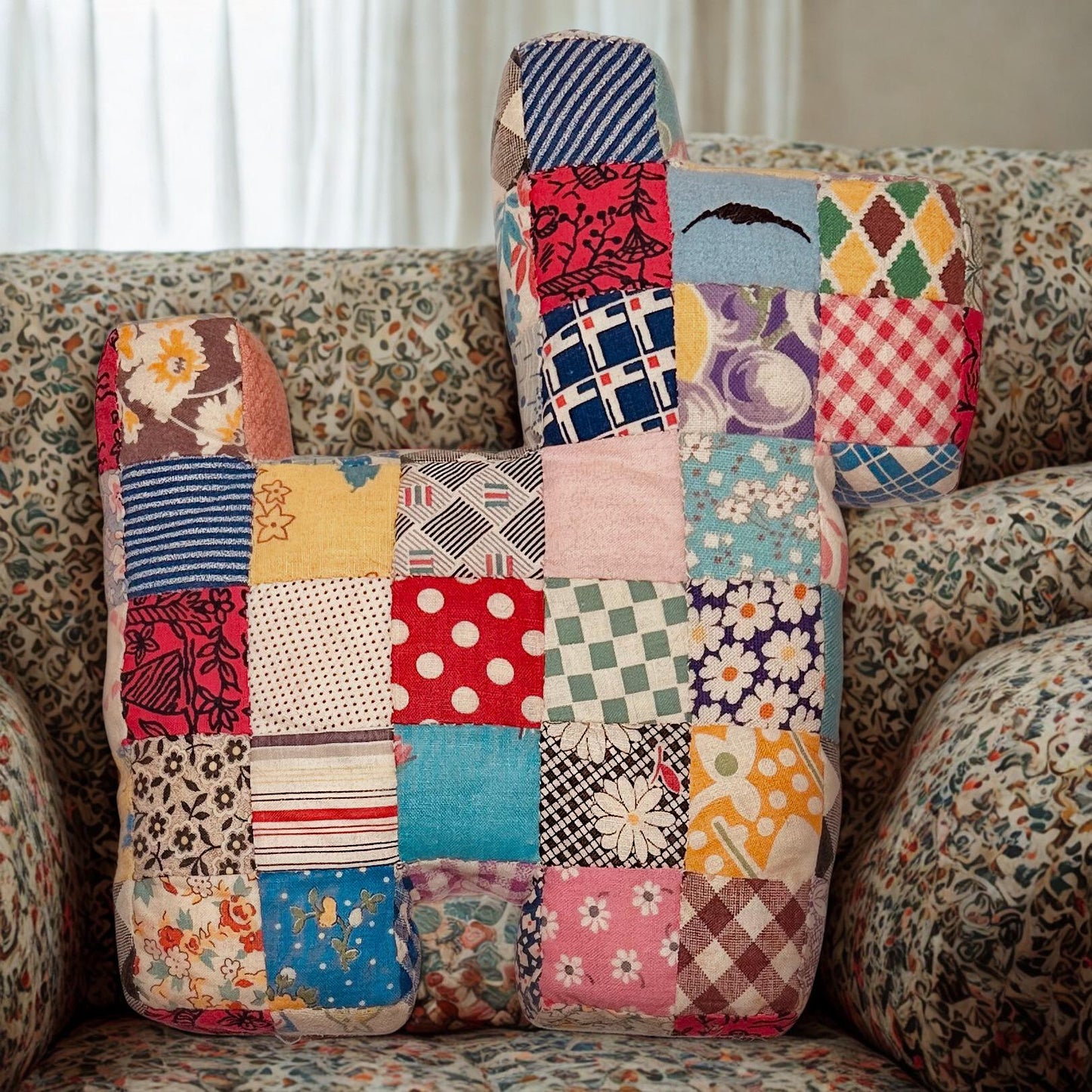 Sticker - Patchwork Scottie Dog Pillow - Original Artwork