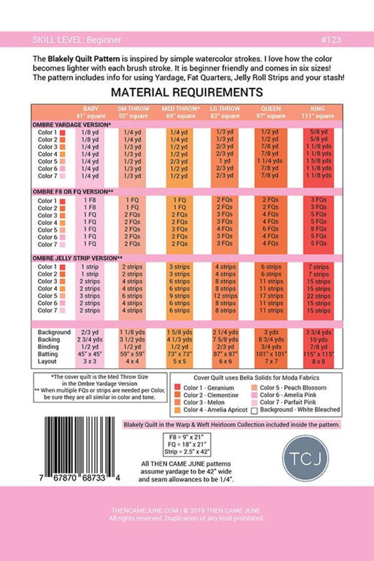 Quilt Pattern - Blakely Quilt - Then Came June