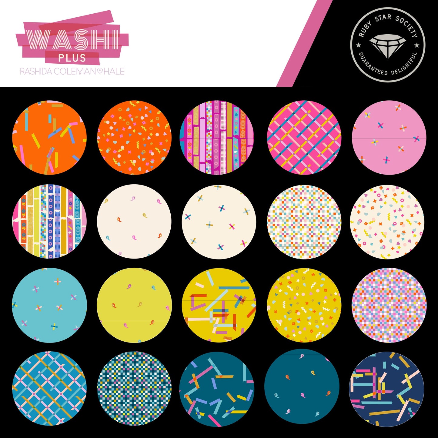 PRE-ORDER - Washi Plus Pre-cut Charm Pack - Rashida Coleman Hale - Ruby Star Society - Ships Aug. 2025