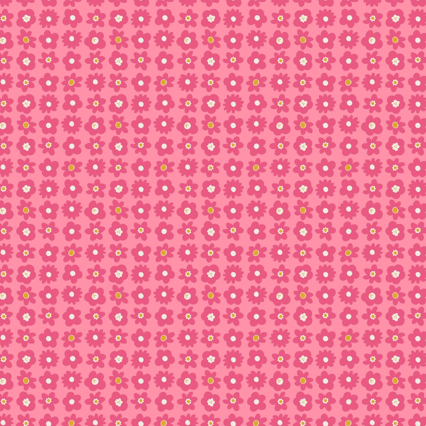 PRE-ORDER - Joyful June Blooms Print Pink - Sarah Hearts - Figo Fabrics - Ships August 2025