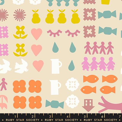 IN STOCK - Paper Cuts 2 Together Print Parchment by Rashida Coleman Hale of Ruby Star Society - RS1107 11