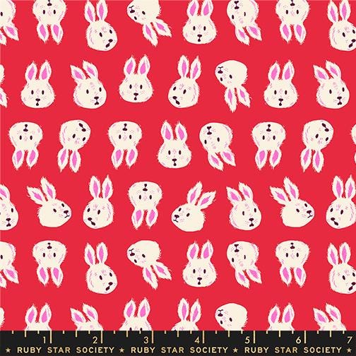 Hello Alice Rabbit Print - Ruby Star Society Cotton Fabric