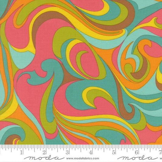 Happy Daze Vibing Swirls Print Sweetie Colorway by Chloe's Closet for Moda Fabrics