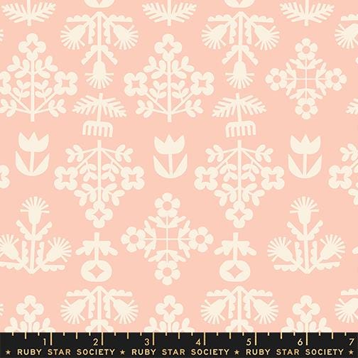 Paper Cuts 2 Fresh Cut Flowers Print Peach Puff by Rashida Coleman Hale for Ruby Star Society