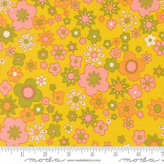 IN STOCK - Happy Daze Ditsy Floral Print Citrine by Chloe's Closet for Moda Fabrics - 33841 15