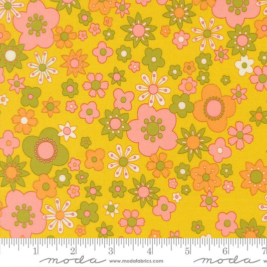 Happy Daze Ditsy Floral Print Citrine by Chloe's Closet for Moda Fabrics - 33841 15