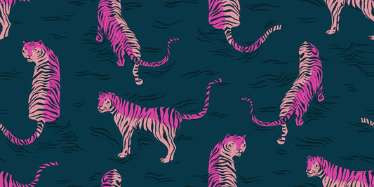Poolside Tigress print Galaxy dark teal - a Collaboration by Ruby Star Society