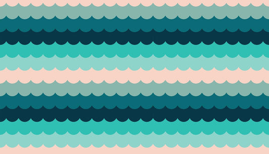 Poolside Too Umbrella Scallops print Peacock - a Collaboration by Ruby Star Society