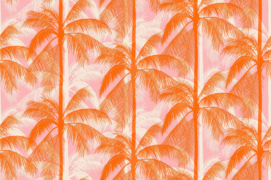 Poolside Too Poolside Palms print Balmy pink - a Collaboration by Ruby Star Society