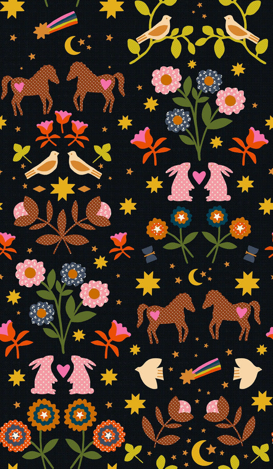 Mystic Fable Large Icons print Soft Black by Alexia Marcelle Abegg for Ruby Star Society