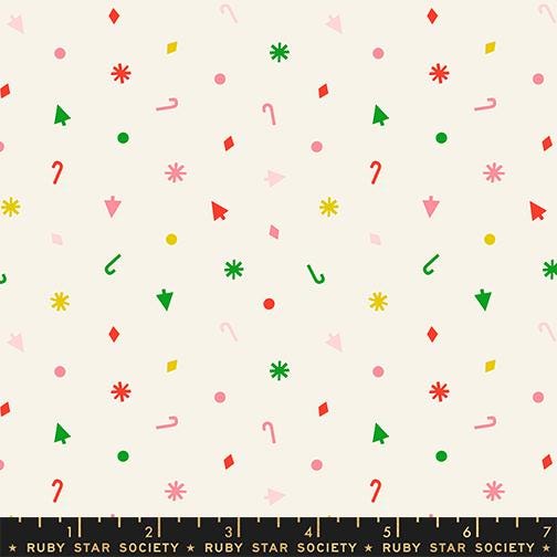 Merry Happy Christmas Confetti print Multi-color by Kimberly Kight for Ruby Star Society - RS3103 12