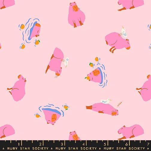 IN STOCK - Animal Animal Capybara Print Pink - Ruby Star Society Collaboration - RS5164 12