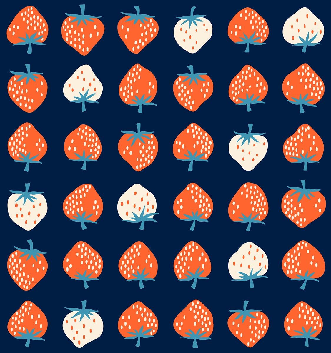 PRE-ORDER - Strawberry Print Navy Blue - Kimberly Kight - Ruby Star Society - Ships May 2025