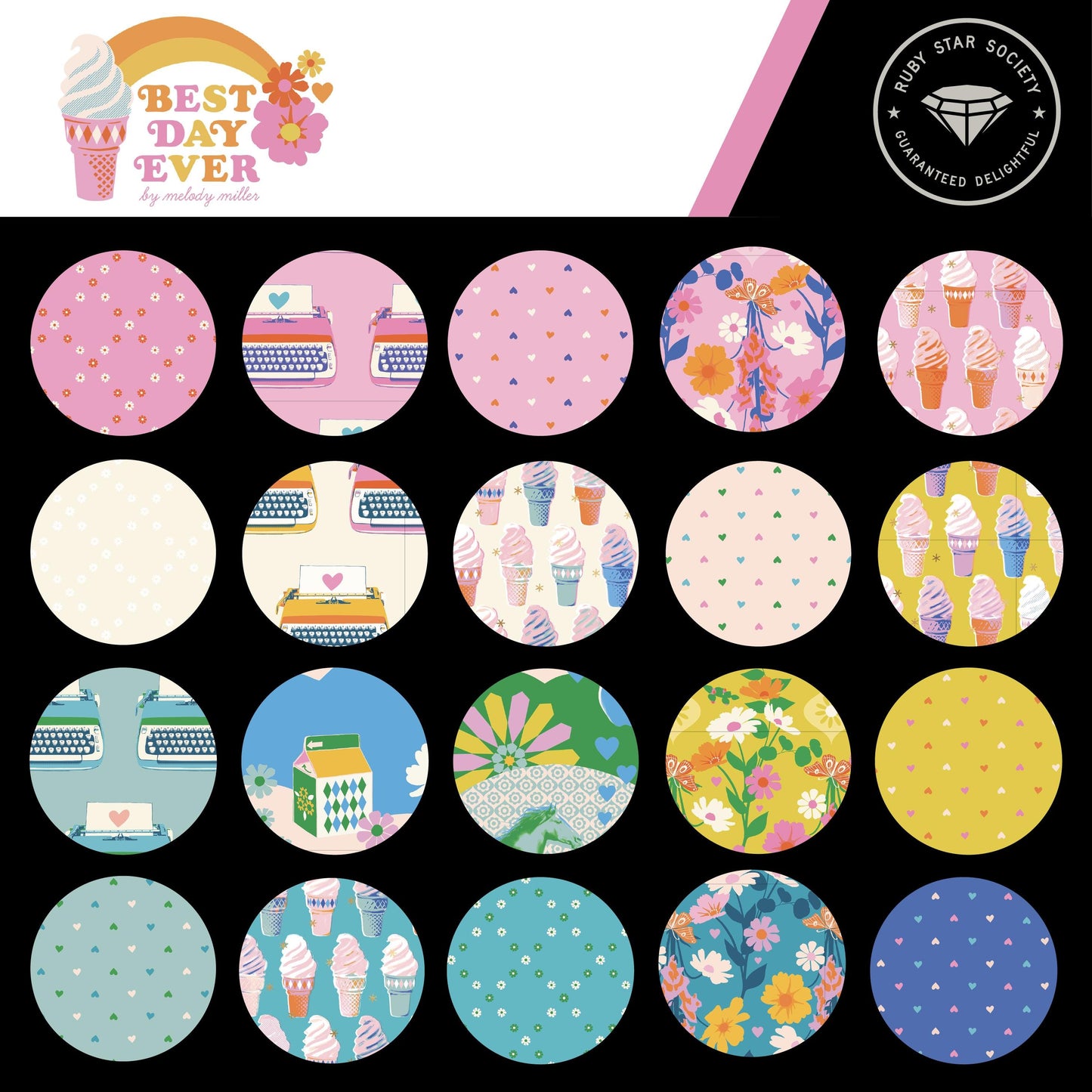 PRE-ORDER - Best Day Ever Pre-cut MINI Charm Pack - Melody Miller - Ruby Star Society - Ships Sept. 2025