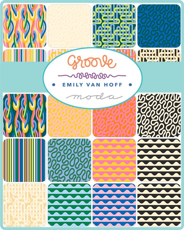 Groove Wavy Print Tuxedo Black/Natural - Emily Van Hoff - Moda Fabrics