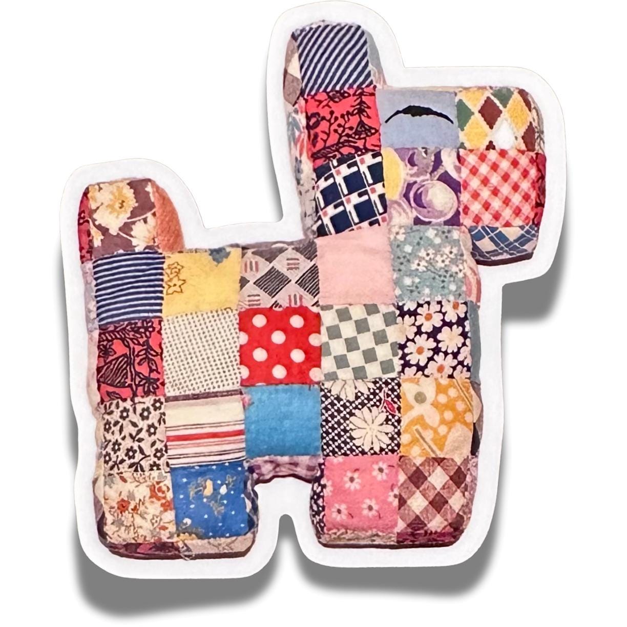 Sticker - Patchwork Scottie Dog Pillow - Original Artwork