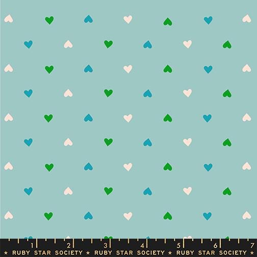 Best Day Ever Ditsy Hearts Turquoise - Melody Miller - Ruby Star Society - RS0091 20
