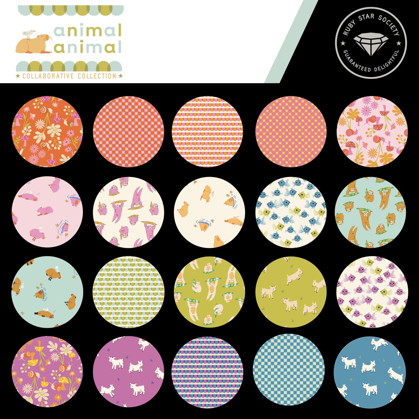 Animal Animal Capybaras Print Cotton Candy Pink - Collaborative Collection - Ruby Star Society