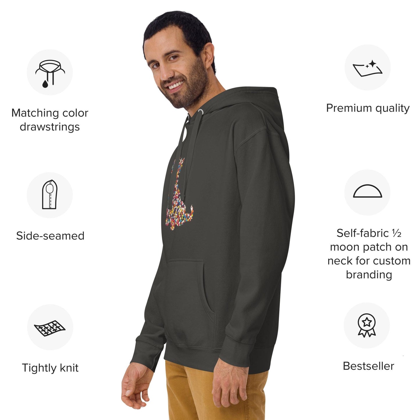 Sprinkle Scottie Unisex Hoodie Vintage Black