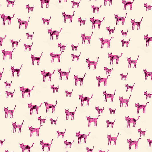PRE-ORDER - Catnap Playful Cats Print Pink - Alexia Marcelle Abegg - Ruby Star Society - Ships Oct. 2025