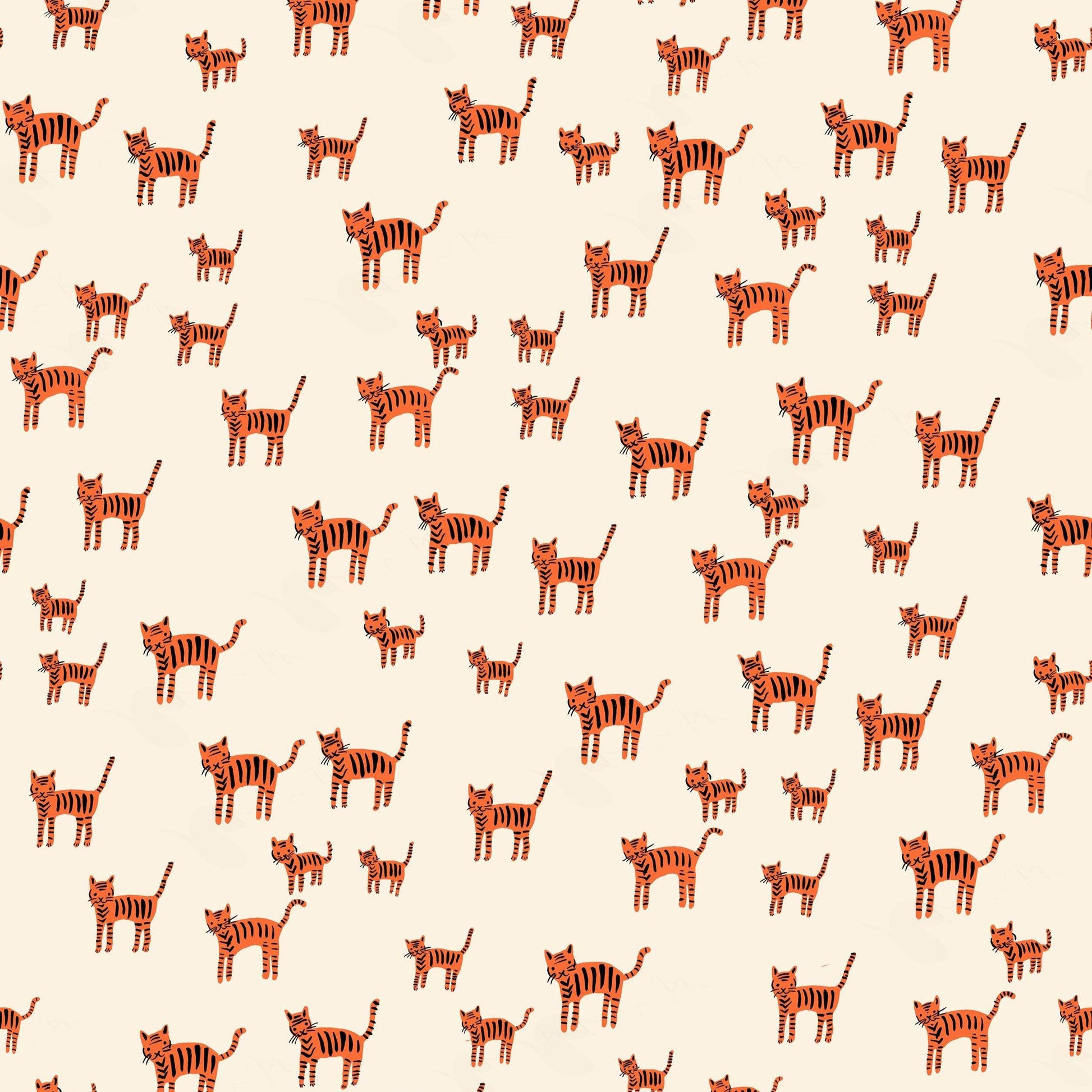 IN STOCK - Catnap Playful Cats Print Orange - Alexia Marcelle Abegg - Ruby Star Society - RS4132 12