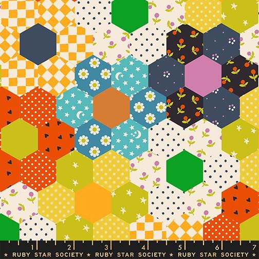PRE-ORDER - Catnap Patchwork Print Warm Red - Alexia Marcelle Abegg - Ruby Star Society - Ships Oct. 2025
