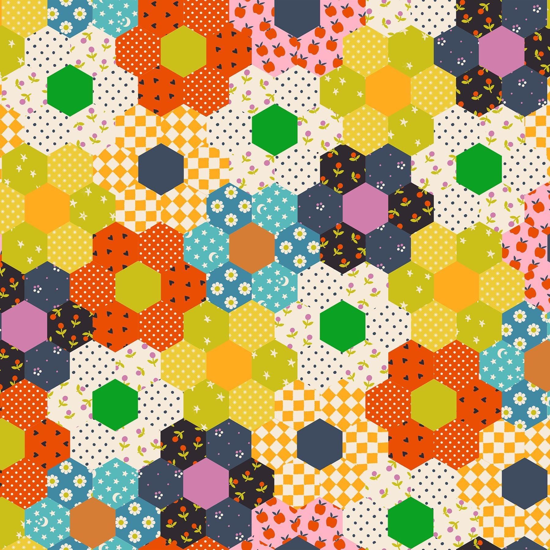 PRE-ORDER - Catnap Patchwork Print Warm Red - Alexia Marcelle Abegg - Ruby Star Society - Ships Oct. 2025
