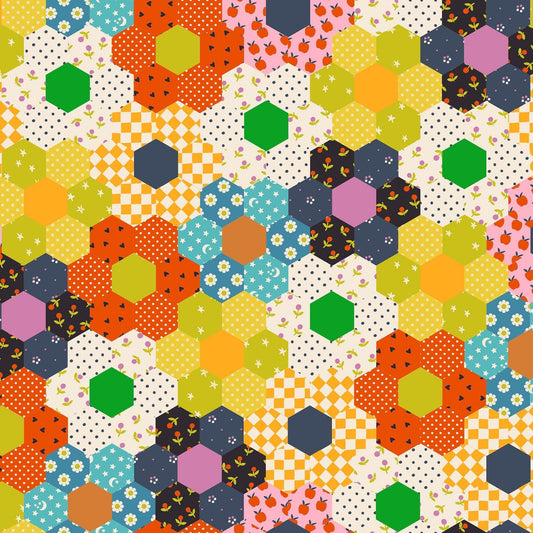 PRE-ORDER - Catnap Patchwork Print Warm Red - Alexia Marcelle Abegg - Ruby Star Society - Ships Oct. 2025