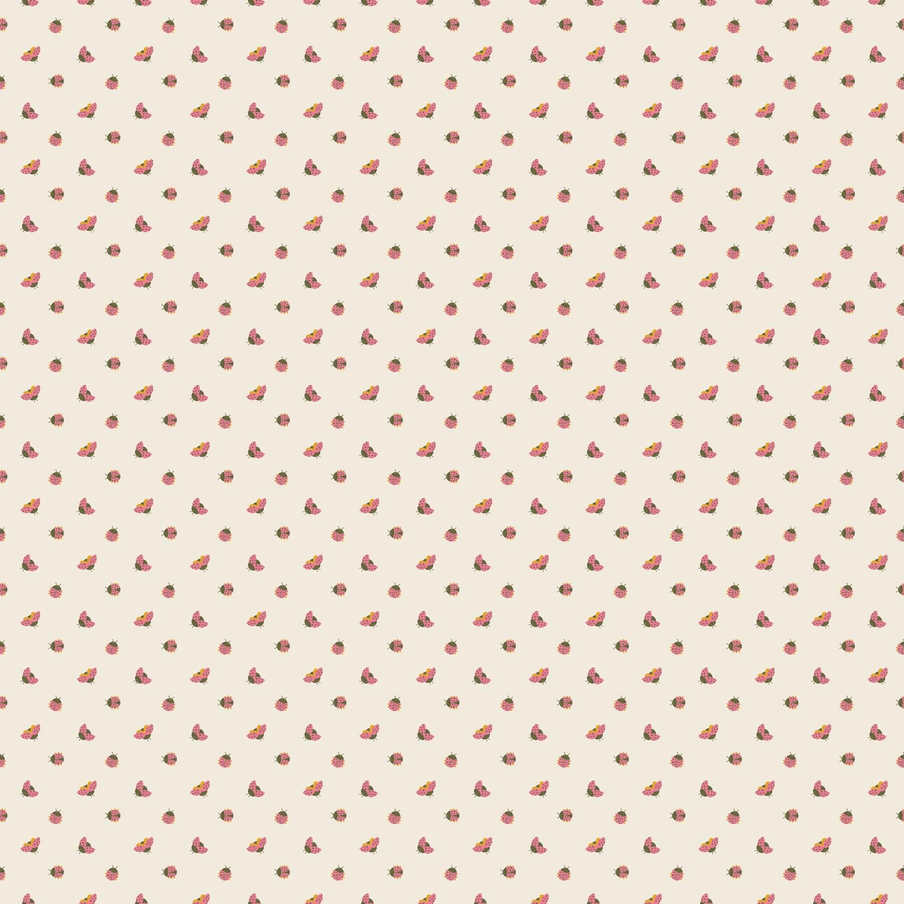 PRE-ORDER - Joyful June Ladybugs Print Cream - Sarah Hearts - Figo Fabrics - Ships August 2025