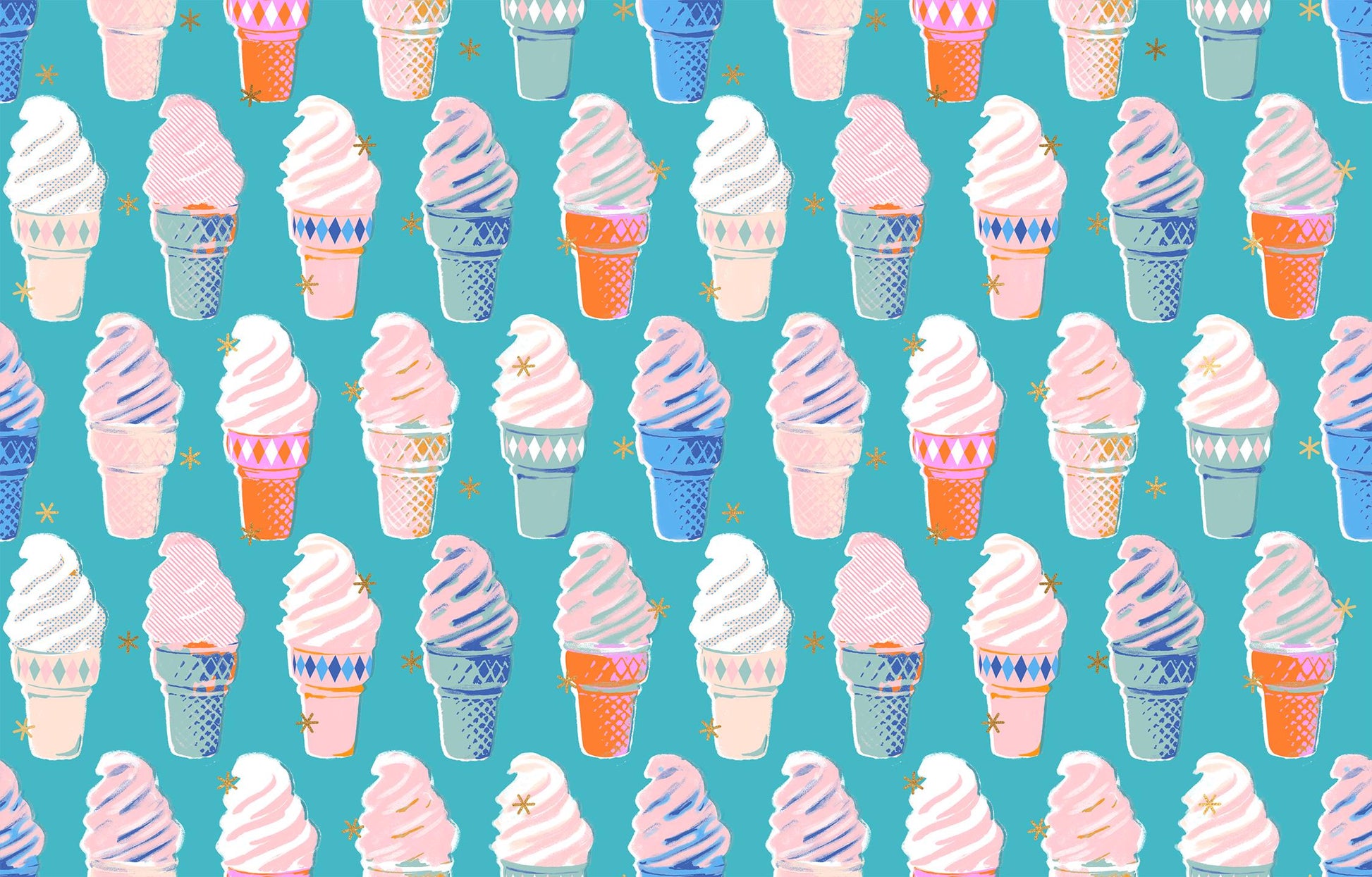 PRE-ORDER - Best Day Ever Ice Cream Metallic Turquoise - Melody Miller - Ruby Star Society - Ships Sept. 2025