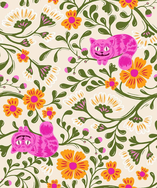 Hello Alice Cheshire Cat Print Natural Shell - Sarah Watts - Ruby Star Society - RS2128 13