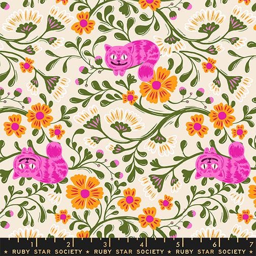 PRE-ORDER - Hello Alice Cheshire Cat Print Natural Shell - Sarah Watts - Ruby Star Society - Ships Oct. 2025