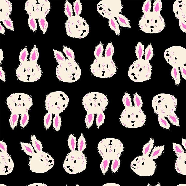 PRE-ORDER - Hello Alice Rushing Rabbit Print Black - Sarah Watts - Ruby Star Society - Ships Oct. 2025
