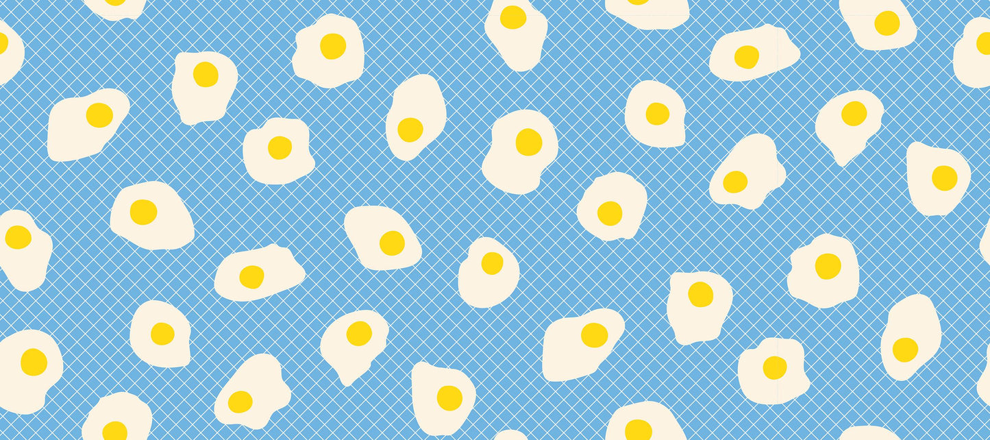 PRE-ORDER - Egg and Friends Fried Eggs Print Altitude Blue - Kimberly Kight - Ruby Star Society - Ships Dec. 2025