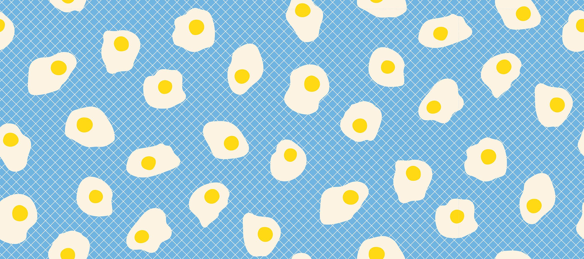 PRE-ORDER - Egg and Friends Fried Eggs Print Altitude Blue - Kimberly Kight - Ruby Star Society - Ships Dec. 2025