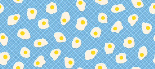 PRE-ORDER - Egg and Friends Fried Eggs Print Altitude Blue - Kimberly Kight - Ruby Star Society - Ships Dec. 2025