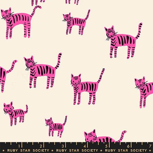 PRE-ORDER - Catnap Playful Cats Print Pink - Alexia Marcelle Abegg - Ruby Star Society - Ships Oct. 2025