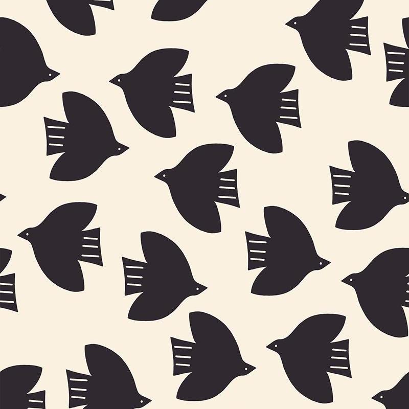 PRE-ORDER - Catnap Birds Print Black - Alexia Marcelle Abegg - Ruby Star Society - Ships Oct. 2025