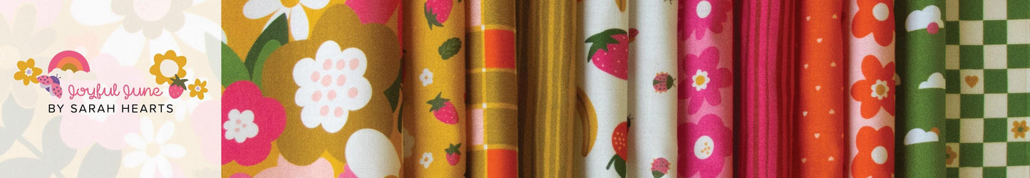 IN STOCK - Joyful June Strawberries Print Ochre - Sarah Hearts - Figo Fabrics - 91111-55