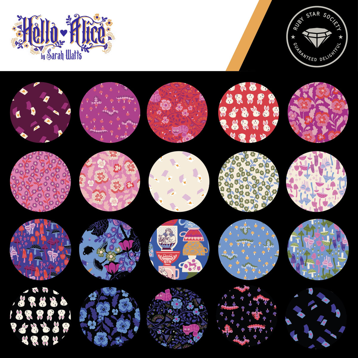 Hello Alice Rabbit Print - Ruby Star Society Cotton Fabric