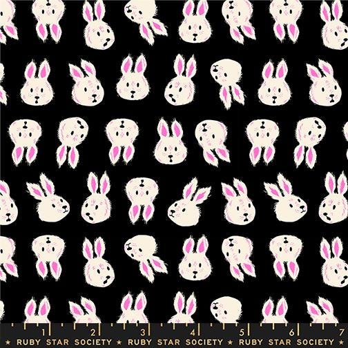 PRE-ORDER - Hello Alice Rushing Rabbit Print Black - Sarah Watts - Ruby Star Society - Ships Oct. 2025