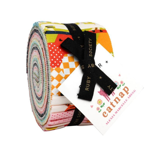 PRE-ORDER - Catnap Print Pre-cut Jelly Roll - Alexia Marcelle Abegg - Ruby Star Society - Ships May 2025