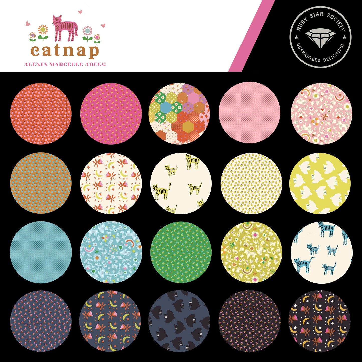 PRE-ORDER - Catnap Print Pre-cut Jelly Roll - Alexia Marcelle Abegg - Ruby Star Society - Ships May 2025