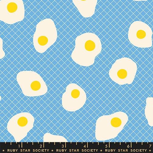 PRE-ORDER - Egg and Friends Fried Eggs Print Altitude Blue - Kimberly Kight - Ruby Star Society - Ships Dec. 2025