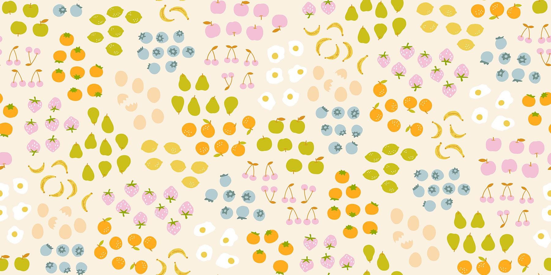 PRE-ORDER - Egg and Friends Froot Print Natural - Kimberly Kight - Ruby Star Society - Ships Dec. 2025