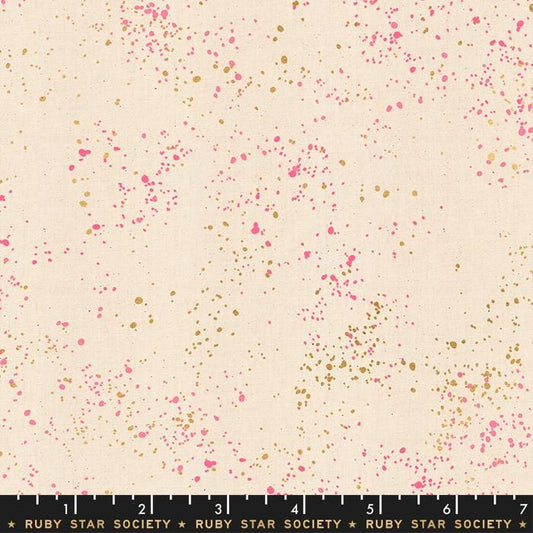 IN STOCK - Speckled Metallic Print Neon Pink - Rashida Coleman Hale - Ruby Star Society - RS5027 16M