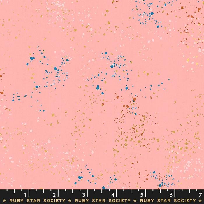 IN STOCK - Speckled Metallic Print Candy Pink - Rashida Coleman Hale - Ruby Star Society - RS5027 37M